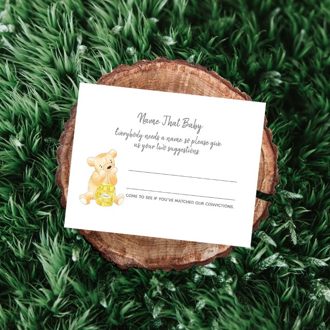 Name That Baby Teddy Bear and Bee Enclosure Card (Creator Uploaded)