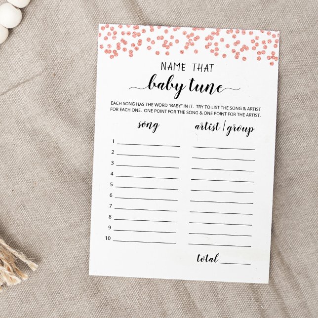 Name that baby tune Baby Shower Game Card (Creator Uploaded)