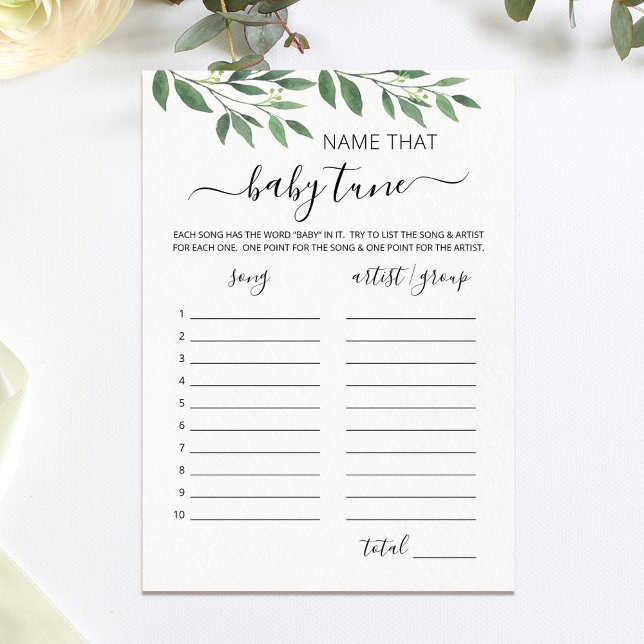 Name that baby tune Baby Shower Game Card (Creator Uploaded)