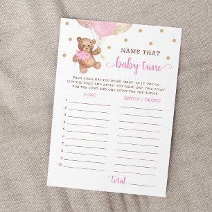 Name That Baby Tune Baby Shower Teddy Bear Card