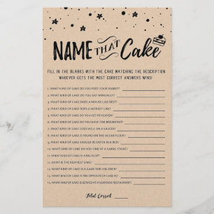 Name that cake Bridal game with Answers