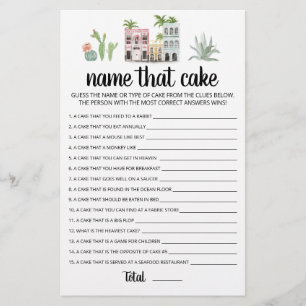 Name that cake Party game with Answers