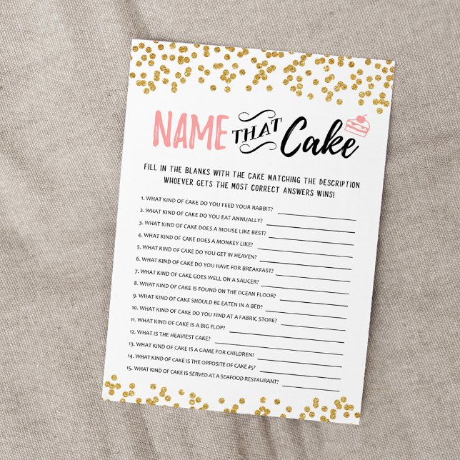 Name that cake with Answers game Card (Creator Uploaded)