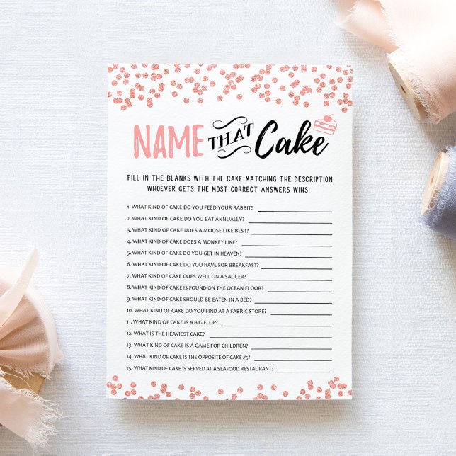 Name that cake with Answers game Card (Creator Uploaded)