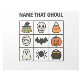 Name That Ghoul Halloween Cute Bingo Game Icons Notepad