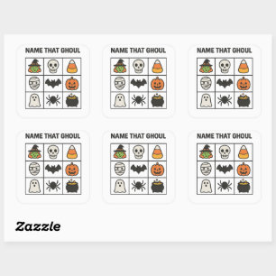 Name That Ghoul Halloween Icon Grid Puzzle Game Square Sticker