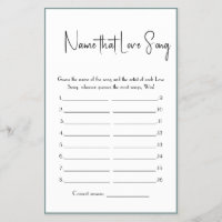 Name that Love Song Shower Game Flyer