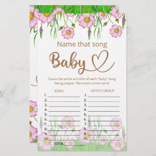 Name that song baby shower game