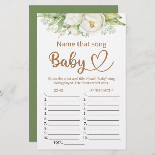 Name that song baby shower game