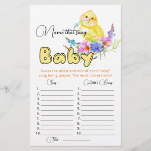 Name that song baby shower game