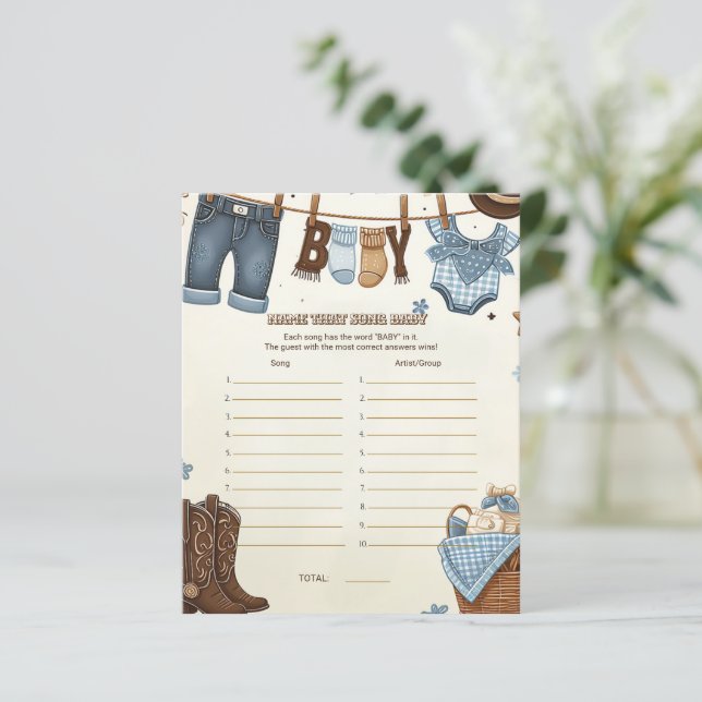 Name that song baby shower game (Standing Front)