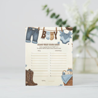 Name that song baby shower game