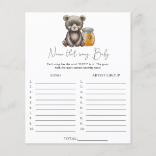 Name that song \ Bear theme baby shower game