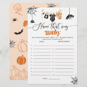 Name that Song Halloween baby shower game