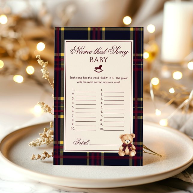 Name that song Teddy Bear Plaid Baby Shower game (Creator Uploaded)