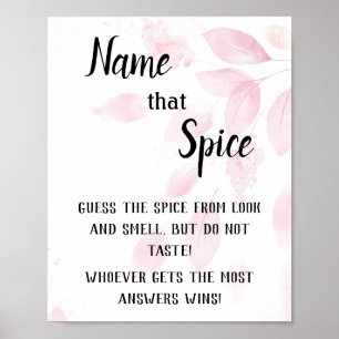 Name that Spice - Pink Watercolor Poster