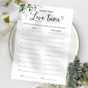 Name That Tune Bridal Shower Game Invitation