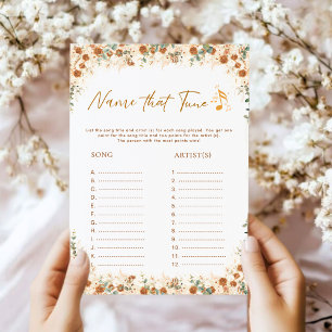 Name That Tune Game Boho Floral Bridal Shower