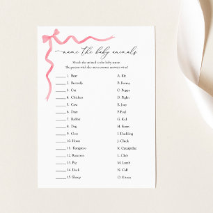 Name the Baby Animals Baby Shower Game  Invitation