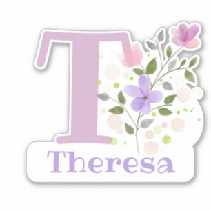 Name Theresa with the Letter T Sticker Cut-Out