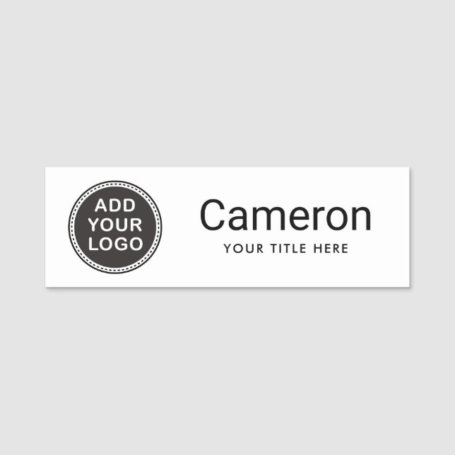 Name title custom logo business staff employee tag (Front)