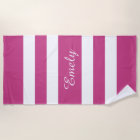 Name Trendy Pink And White Stripes Pattern