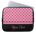 Name Tube Sock Black Polka Dots hot pink