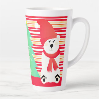 Name Typography With Polar-bears Latte Mug