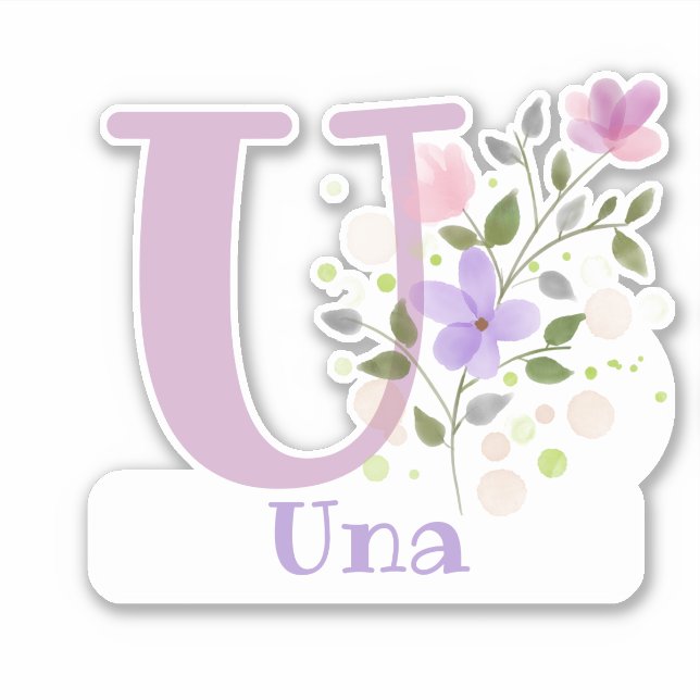 Name Una with the Letter U Sticker Cut-Out (Front)