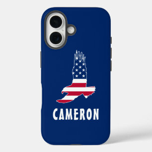 Name USA Flag American Eagle America 4th Of July iPhone 16 Case
