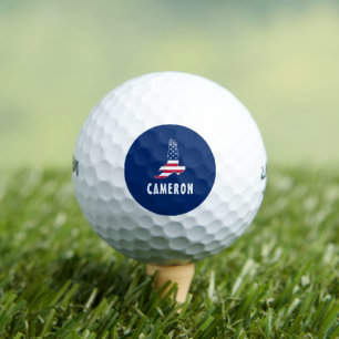 Name USA Flag American Eagle America 4th Of July Golf Balls