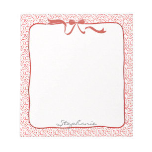 Name: Valentine Red Open Hearts Random Pattern Notepad