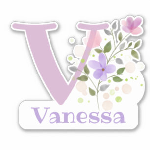 Name Vanessa with the Letter V Sticker Cut-Out