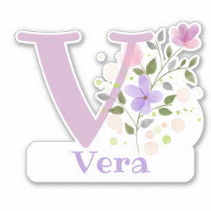 Name Vera with the Letter V Sticker Cut-Out