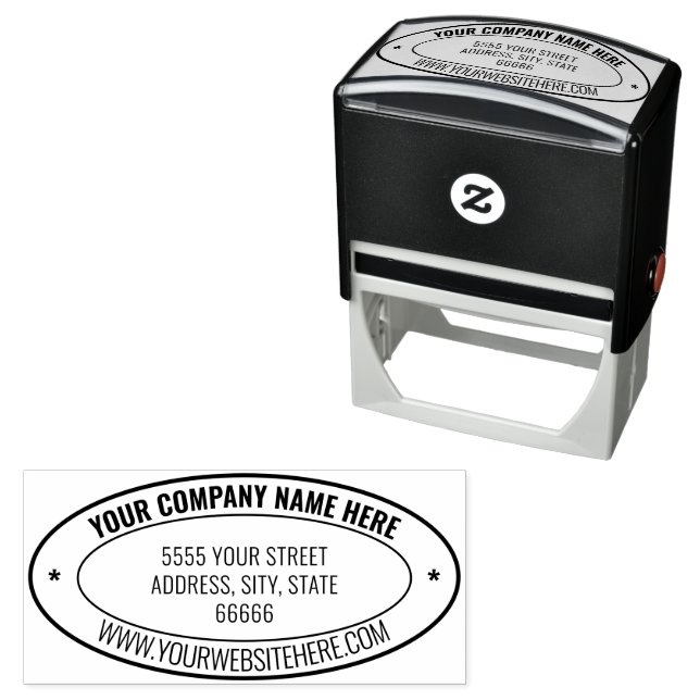 Name Website Return Address Oval Stamp Example (In Situ)