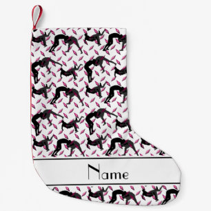 Name white diamond steel plate wrestling small christmas stocking