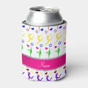 Name white pink rainbow gymnastics hearts stars can cooler