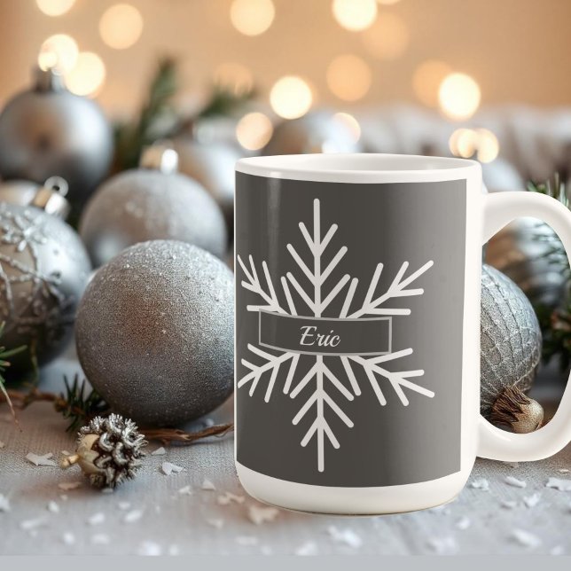 name winter snowflake simple coffee mug (Creator Uploaded)
