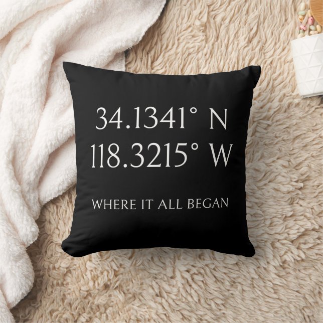  Name with GPS Coordinates and Photo Personalised Cushion (Blanket)