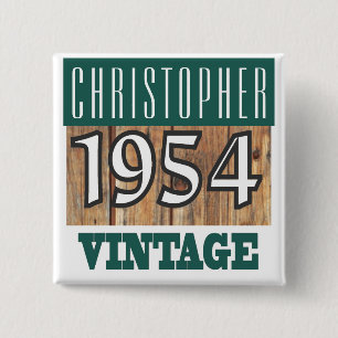 Name with Year 1954 Vintage Button