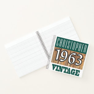 Name with Year 1963 Vintage Notebook