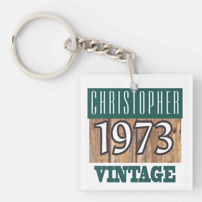 Name with Year 1973 Vintage Keychain (Front)