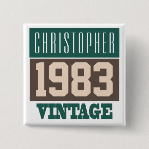Name with Year 1983 Vintage Button