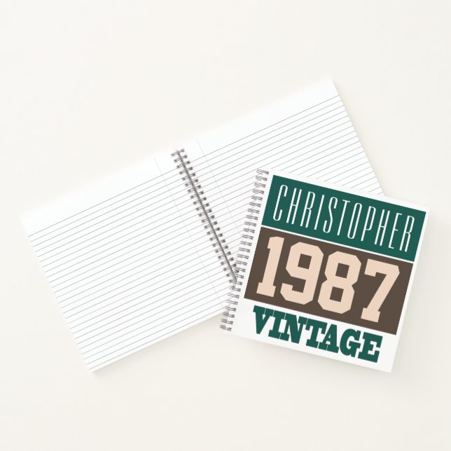 Name with Year 1987 Vintage Notebook (Inside)