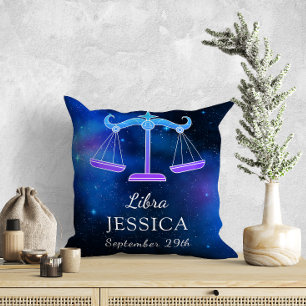 Name with Zodiac sign Libra Gift Throw Pillow
