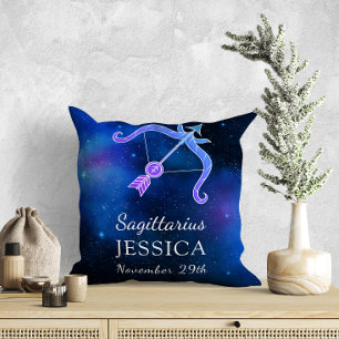 Name with Zodiac sign Sagittarius Gift Cushion