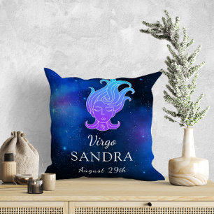 Name with Zodiac sign Virgo Gift Throw Pillow