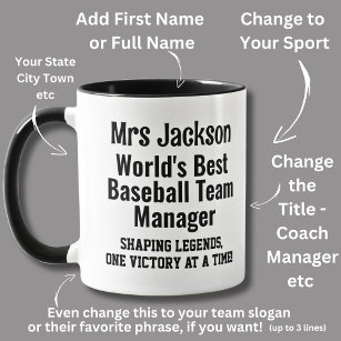 Name, Worlds Best Baseball Team Manager - Legends Mug