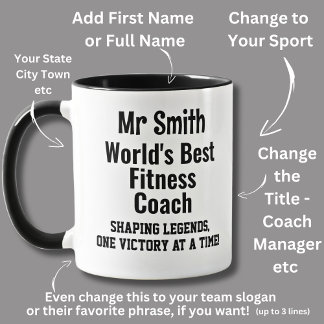 Name, Worlds Best Fitness Coach Mug