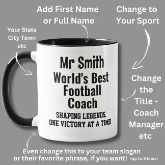 Name, Worlds Best Football Coach  Mug